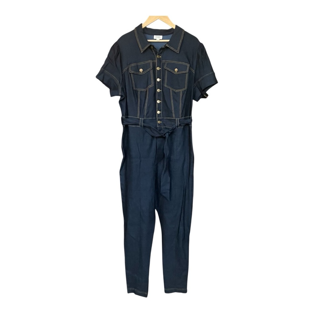 Unique Vintage Dark Denim Jumpsuit - Size 20